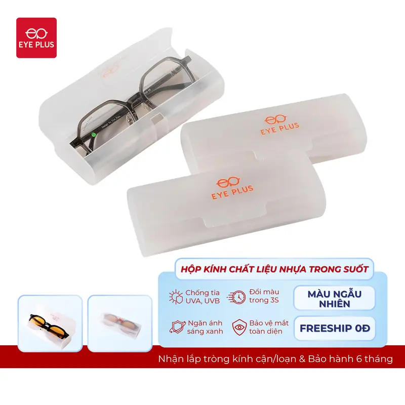 Hộp Kính Mắt Nam Nữ Trong Suốt Eye Plus Chất Liệu Nhựa Nhẹ, Thiết Kế Tinh Gọn Dễ Dàng Đựng Các Loại Mắt Kính Thông Dụng