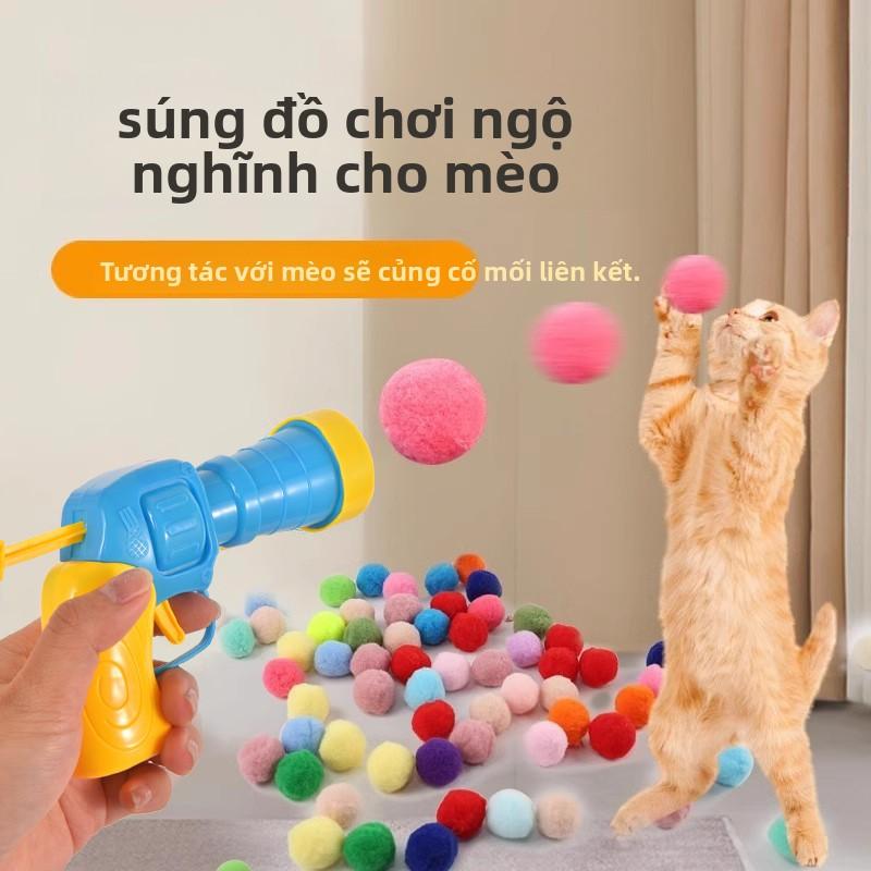 Sản phẩm mới cho thú cưng: đồ chơi cho mèo, súng đồ chơi tương tác tự giải trí cho mèo, máy phóng đồ chơi cho mèo, đồ dùng cho chó và mèo.