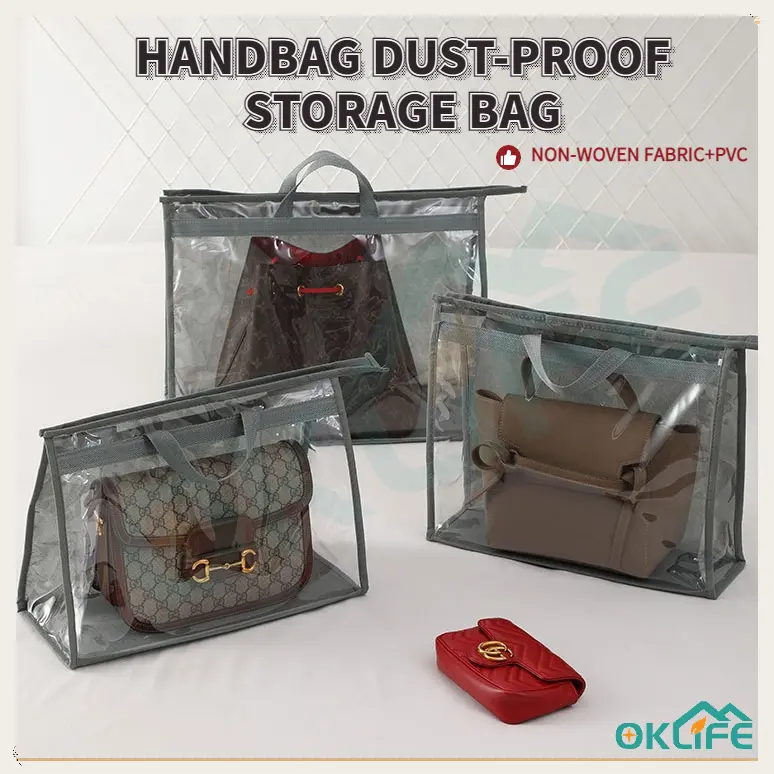 [OKLIFE. SG]Luxury Bag Anti-dust Protection Bag/ Closet Bag/Dust Bag/ Handbag Storage Bag/PVC Transparent Waterproof Leather Bag Protector