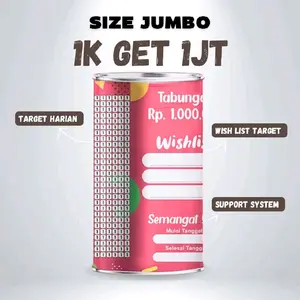 JUMBO/celengan target viral tiktok model terbaru/celengan lucu murah kekinian/tabungan anak anak/kado/hampers/souvenir aman uang koin dan kertas