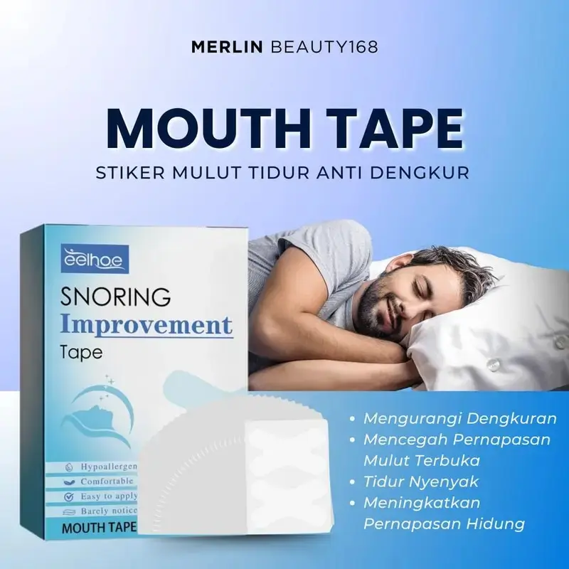 Plester Anti Mendengkur EELHOE – Untuk Tidur Nyenyak, Menutup Mulut dengan Lembut dan Mendukung Pernapasan