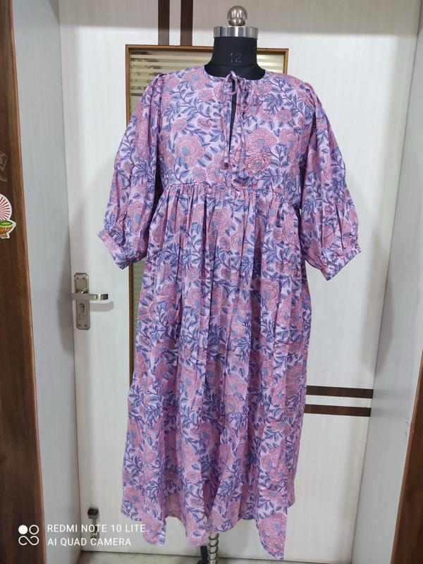 Product Introduction of Indian blockprint cotton Midi Maxi Dress by Wild Poppies 12