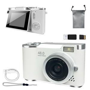 Cámara de estudiante con pantalla plegable, máquina de tarjeta CCD retro, cámara digital de nivel de entrada, cámara 1080P con Bolsa de almacenamiento y tarjeta de memoria 32G, cámara digital