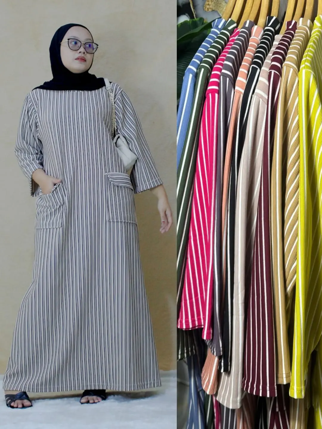ATASAN GAMIS KABITA LENGAN sepertiga ATASAN WANITA LD 120 Muslim Panjang Dewasa