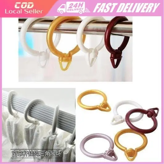 10pcs/pack Universal Plastic Window Curtain Hooks Mute Curtain Decor Ring Roman Rod Clip Hook Curtain Accessories