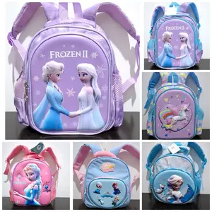 Tas Sekolah Anak Perempuan Usia PAUD Karakter Elsa Frozen Cld Ukuran 10 Inch Motif Timbul 3 Dimensi Ransel Fashion