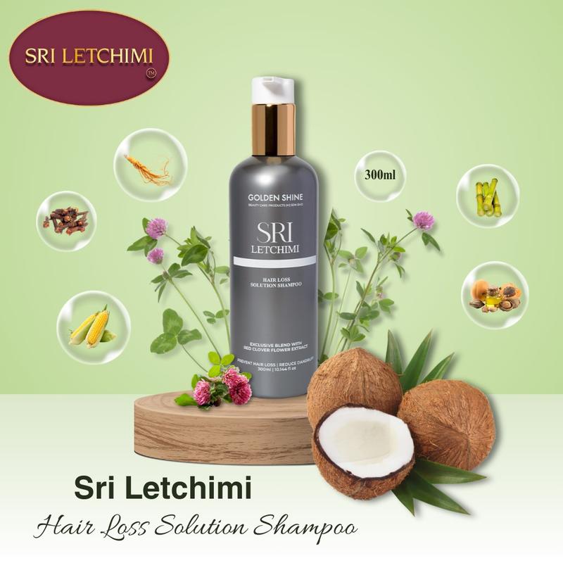 HAIR LOSS SOLUTION SHAMPOO | SRI LETCHIMI | GOLDEN SHINE Silicone Free Organic Anti-dandruff Clean Conditioner Haircare Hair Fall Growth