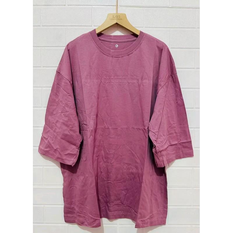 Kaos atasan polos oversize jumbo wanita xxxl lengan 7/8 Bahan katun combed ️30s premium adem| 3xl kaos polos 7