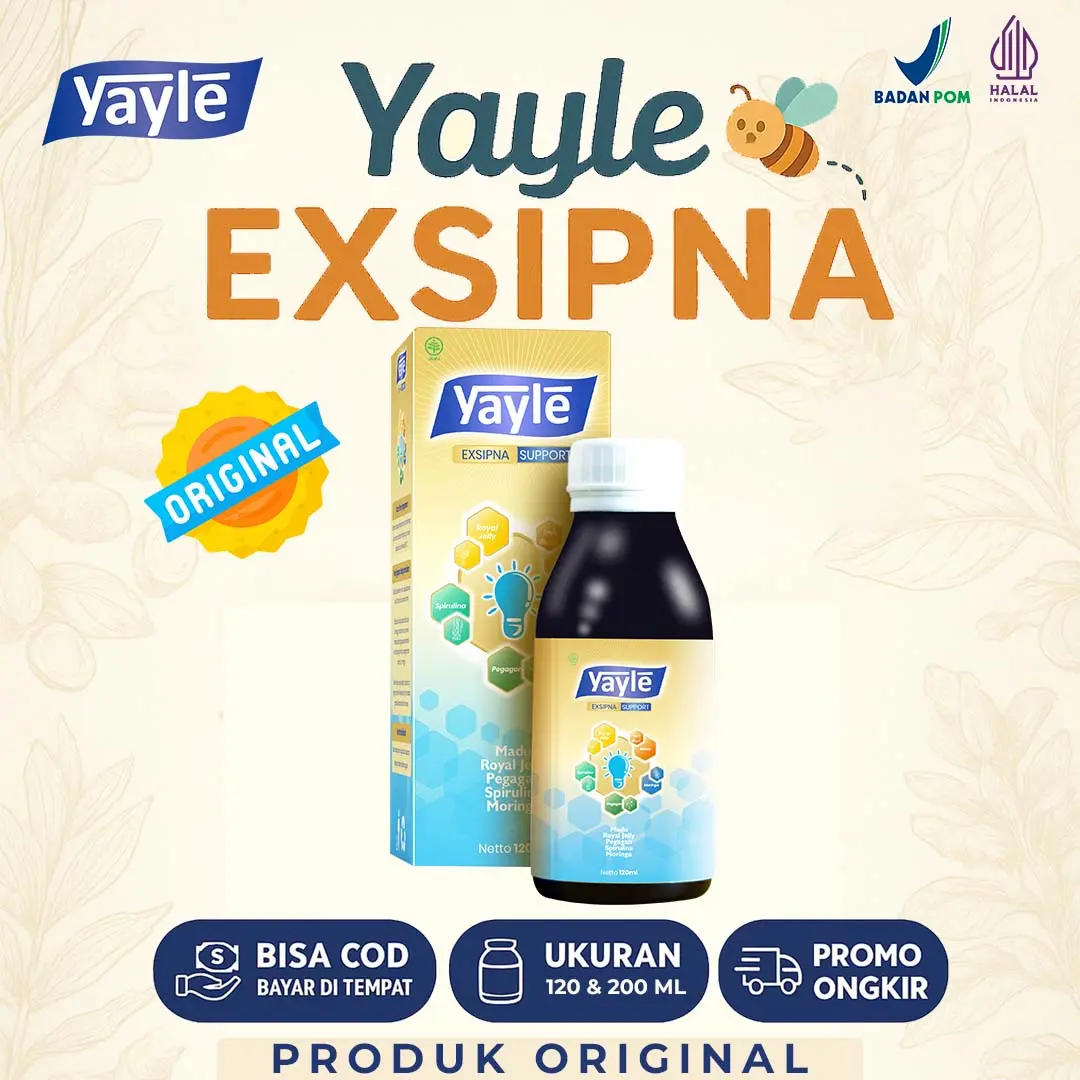 Yayle Exsipna 120 & 200 ml | Vitamin Anak untuk Bantu Jaga Konsentrasi Dukung Fokus & Perkembangan Bicara