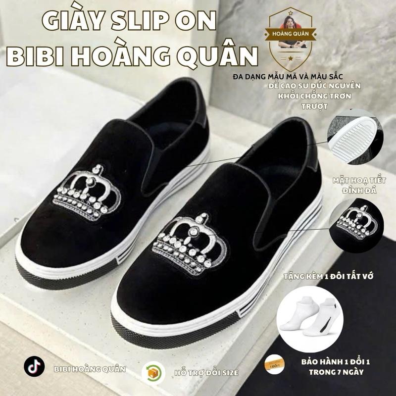 [TẶNG KÈM TẤT] Giày Slipon Vương Miện Mác Tàu HOT Shoes