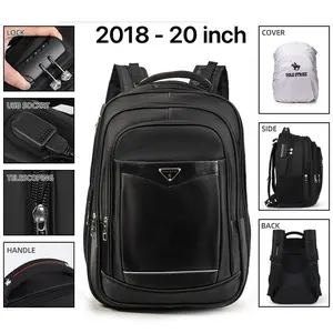 POLO STRIKE 2018 Ransel Laptop 20 Inch JUMBO Import Gembok Expanding  backpack port usb hitam