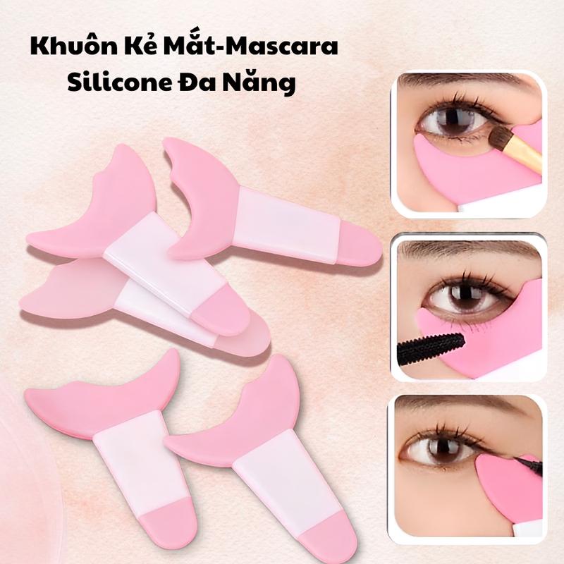 Khuôn Kẻ Mắt/Mascara Bằng Silicone Đa Năng Chuyên Nghiệp Có Thể Tái Sử Dụng