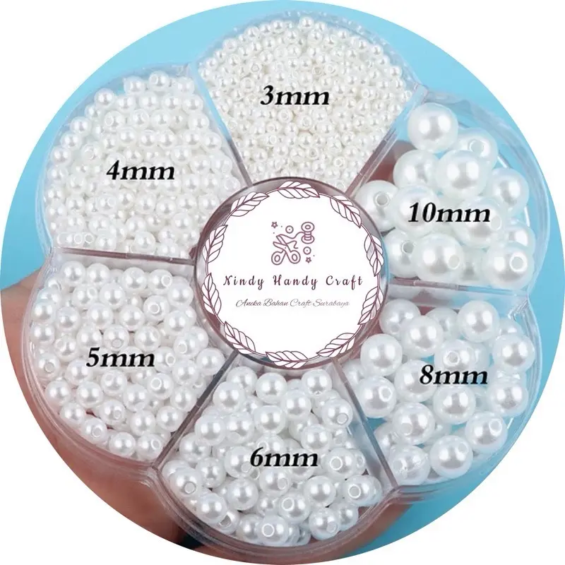 Mutiara Ringan 4.6.8.10mm - ABS Putih