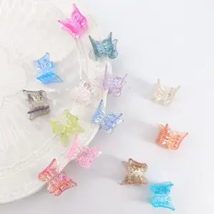10pcs Ins Mini Butterfly Hair Claw Clips Colorful Trendy Cute Small Clips Multicolor Girls Hair Clips Hairpin Hair Accessories