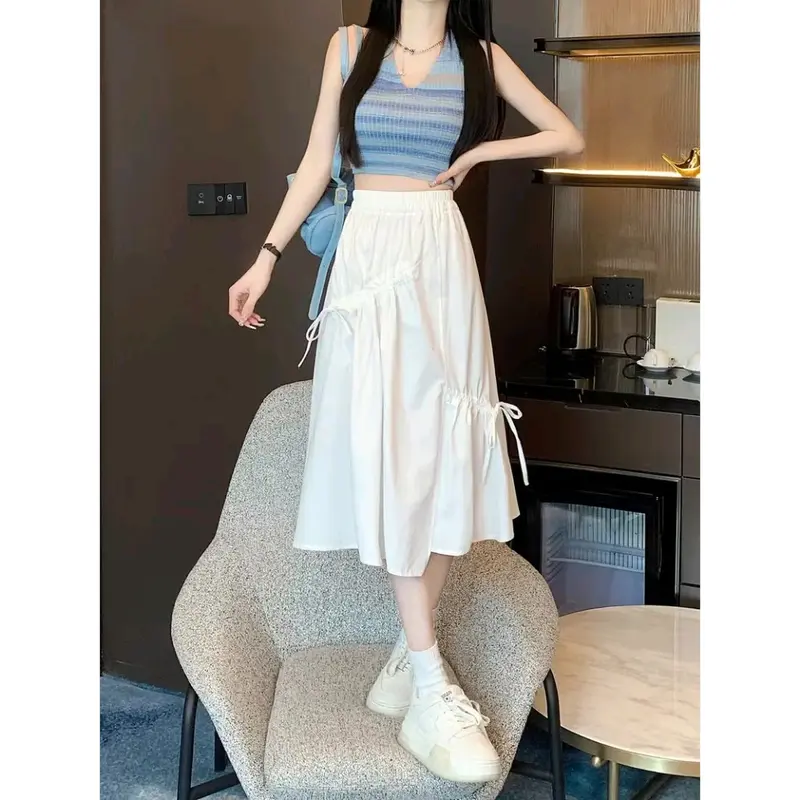 Rok Serut Korean Style - Rok Midi - Rok Hitam - Rok Putih 0