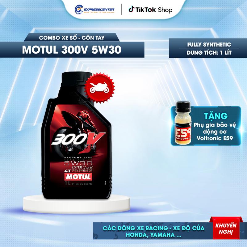  Dầu Nhớt Xe Moto Motul 300V 5w30 France 1L Tem 1 lớp 