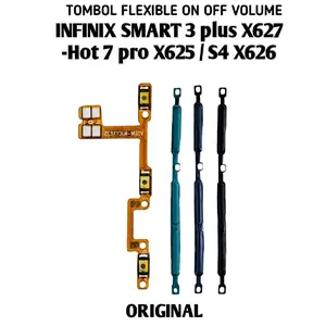 Tombol untuk  Infinix Smart 3 plus X627 / Hot 7 pro X625 / S4 X626 original flexible on off volume luar dalam fleksibel power pengganti 1 set