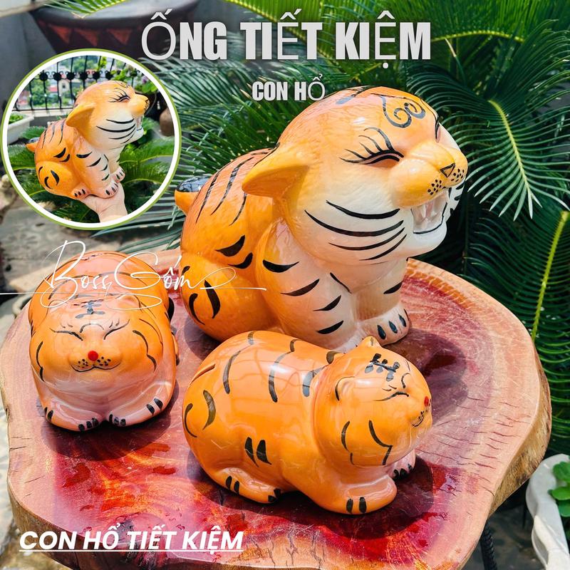 Heo đất tiết kiệm Lợn đất Heo sứ Ống heo tiết kiệm bằng sứ kiểu dáng CON HỔ siêu đẹp Decor trang trí