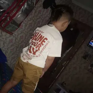 ESTISHOP X DINODAY Setelan Anak Laki Laki Perempuan Baju Kaos Distro Shine Your Day Celana Cargo Premium