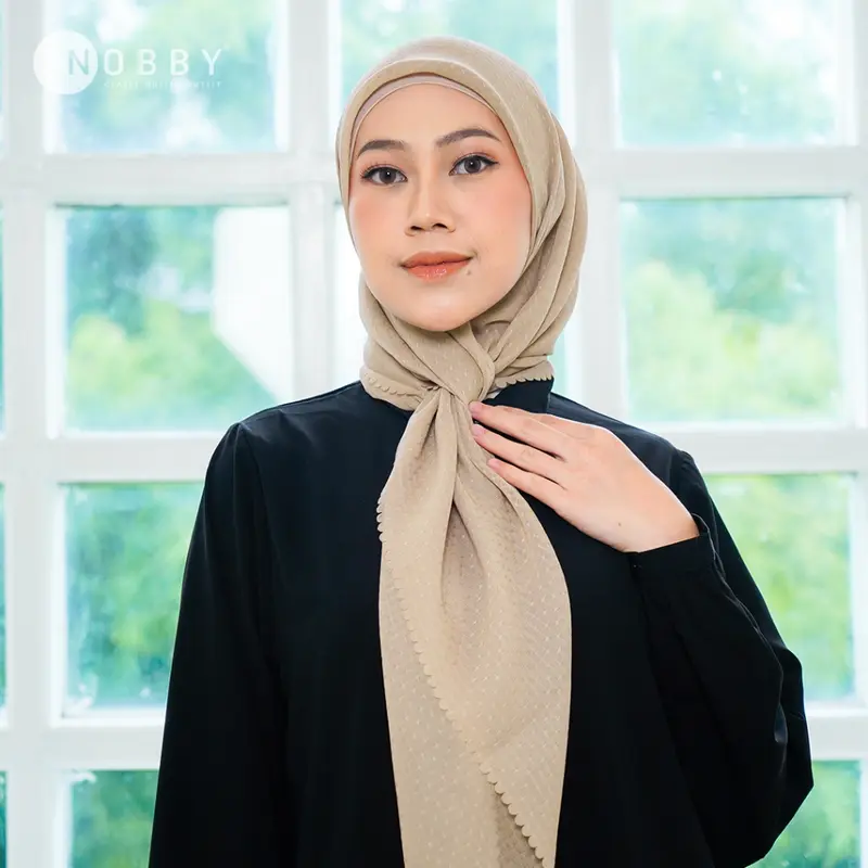 Nobby - Ruby Scarf Hijab Segiempat Bahan Voal Lasercut Cutting Lembut Kerudung Square Muslim 2