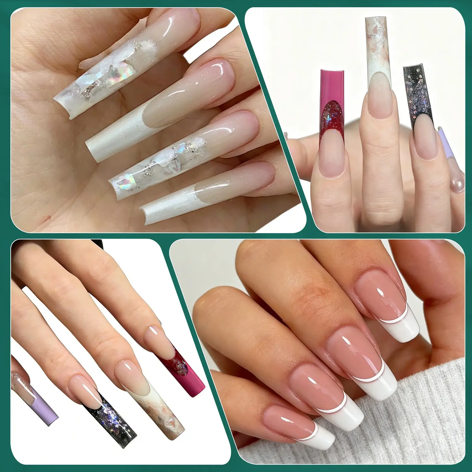 150個セット Nailpop 革新的なスペース調フレンチフォーム（スケールと