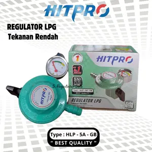 Regulator Gas HITPRO Tekanan Rendah HLP-5A-GB + Meter Pengukur REGULATOR TABUNG GAS