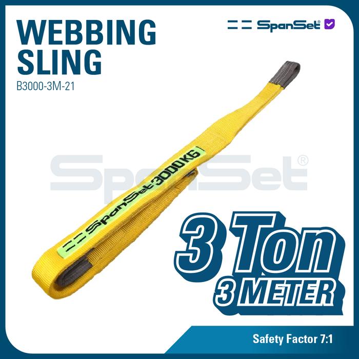 Promo [B3000-3M] SPANSET Webbing Sling Double Ply 3 Ton x 3 Meter ...