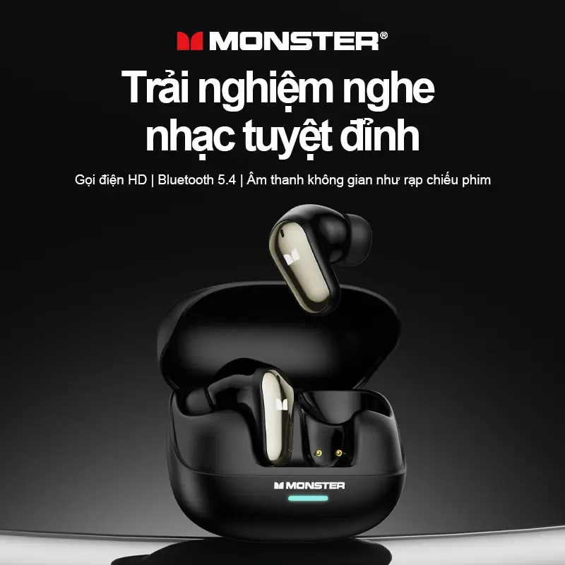Tai nghe Bluetooth Monster MQT52, siêu nhẹ và thoải mái khi đeo, kết nối ổn định Bluetooth 5.4, âm thanh vòm cho chơi game và nghe nhạc | BigBuy360 - bigbuy360.vn Tai nghe Bluetooth Monster MQT52, siêu nhẹ và thoải mái khi đeo, kết nối ổn định Bluetooth 5.4, âm thanh vòm cho chơi game và nghe nhạc | BigBuy360 - bigbuy360.vn