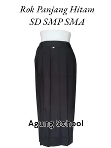 Rok Panjang Warna Hitam Untuk SD / SMP / SMA Anak Perempuan Bahan Famatex