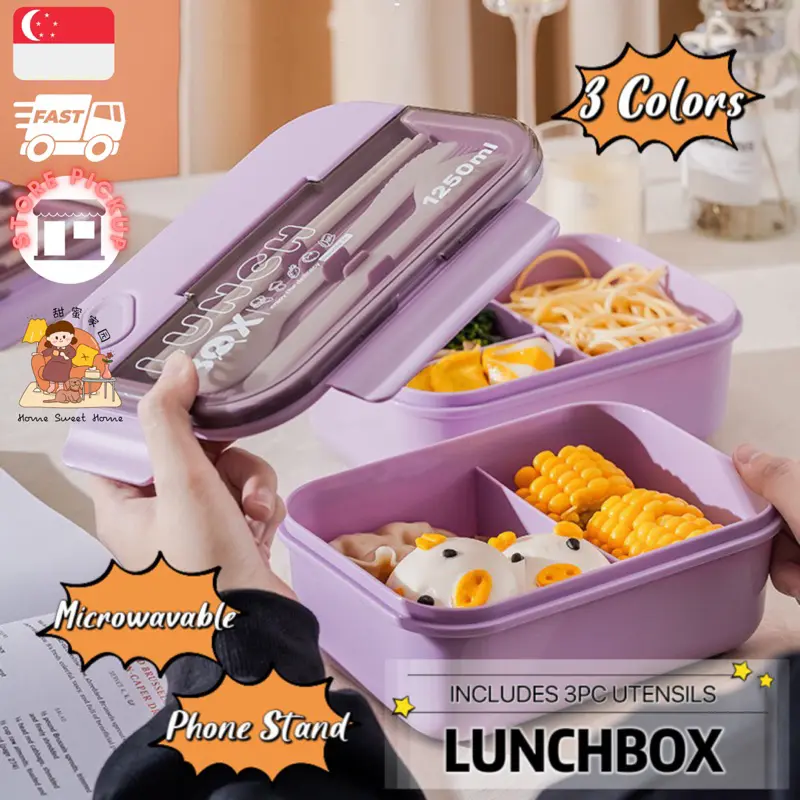 [SG] Lunch Box ✨ Lunch Bag Kids LunchBox Microwave Utensils Tableware