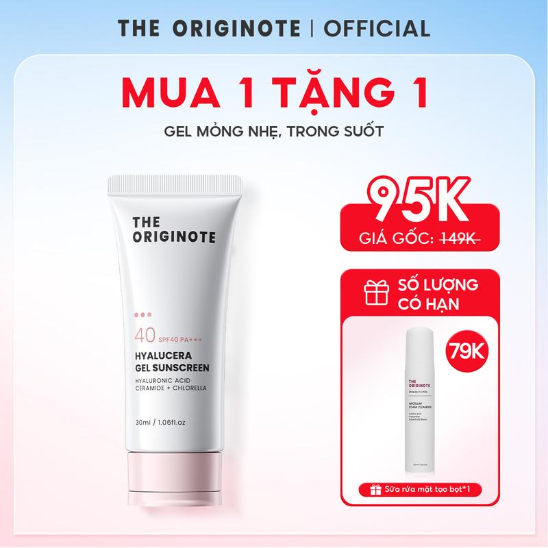 Kem chống nắng dưỡng ẩm SPF40 PA+++ The Originote chống nắng mặt dưỡng ẩm makeup Mỏng Nhẹ Trong Suốt Hyalucera sunscreen gel