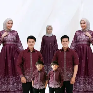 COD BISA PISAH - SUTENA BURGUNDI - BAJU BATIK CUOPLE KELUARGA AYAH IBU DAN ANAK LAKI - LAKI SIZE M L XL XXL