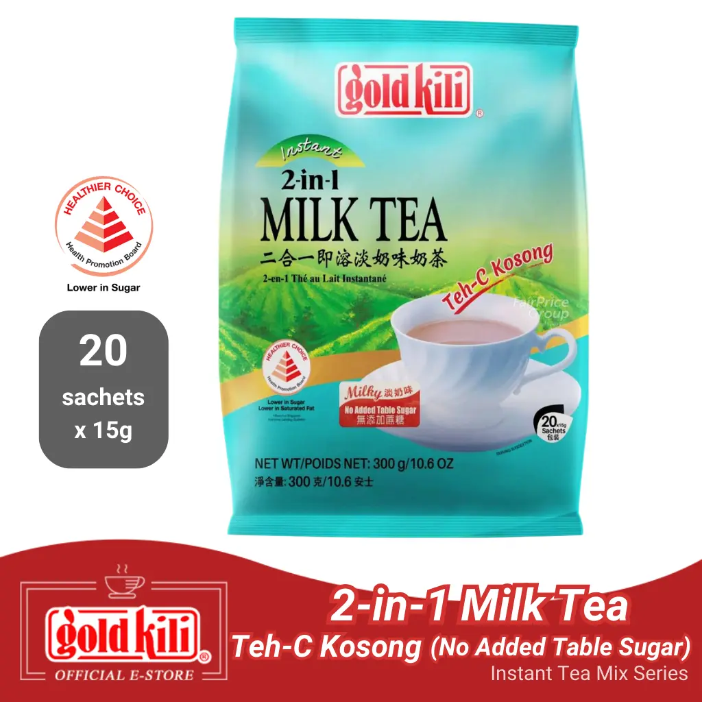 Gold Kili 2-in-1 Milk Tea, Teh-C Kosong - No Added Table Sugar