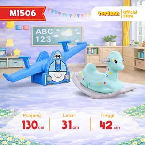 Molion Mainan Anak 2in1 M1506 – Jungkat Jungkit + Kuda Kudaan HDPE, Cocok untuk Indoor, Desain Pesawat 130cm x 41cm, Bahan HDPE Ramah Lingkungan, Pemasangan Mudah