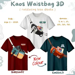 Kaos Kantong Waistbag 3D Couple Keluarga Ayah Ibu Anak Combad 30s