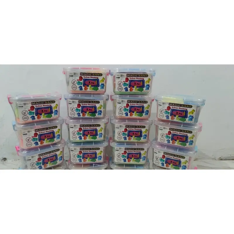 Mainan Anak Paket Hemat KOMPLIT Pasir Ajaib 1 kg - Box Mini Cetakan Sekop Alat Ukir 7