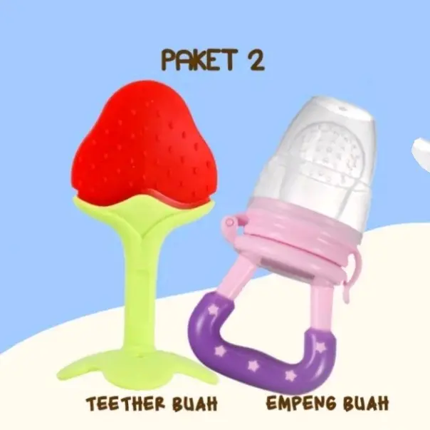 Paket Hemat 2/Teether Buah/Empeng Buah/Paket Hemat tumbuh gigi bayi