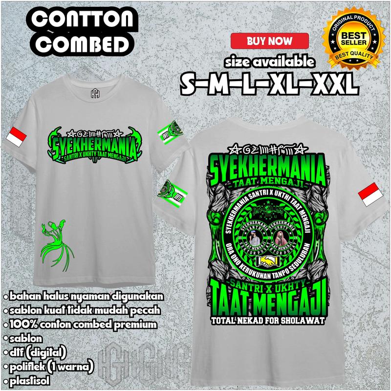 kaos anak SYEKHERMANIA edisi santri taat special edition prmium high quality best seller 1