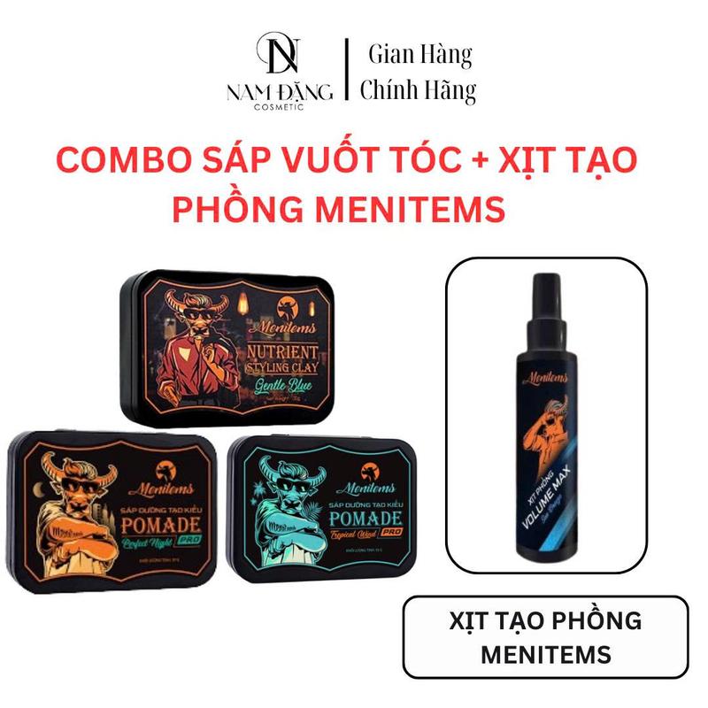  Combo Xịt phồng và sáp vuốt tóc Menitems giúp giữ nếp tạo kiểu chăm sóc tóc tạo độ phồng tự nhiên mà không gây bết 