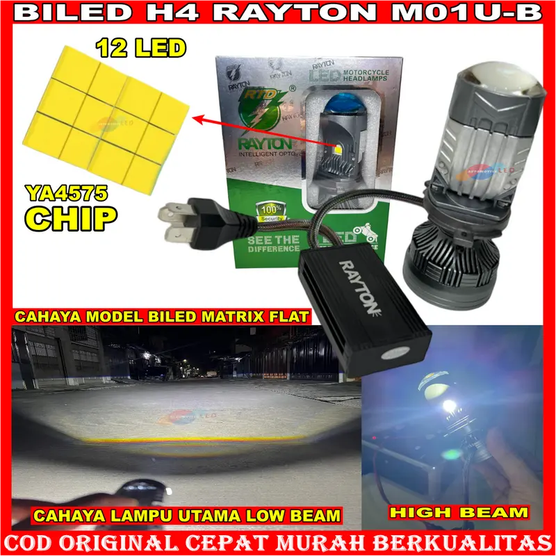 RAYTON - ORIGINAL  MINI LED PROJECTOR H4 M01U RTD RAYTON BLUELENS MOBIL MOTOR HEADLIGHT HEADLAMP BILED MATRIX 6