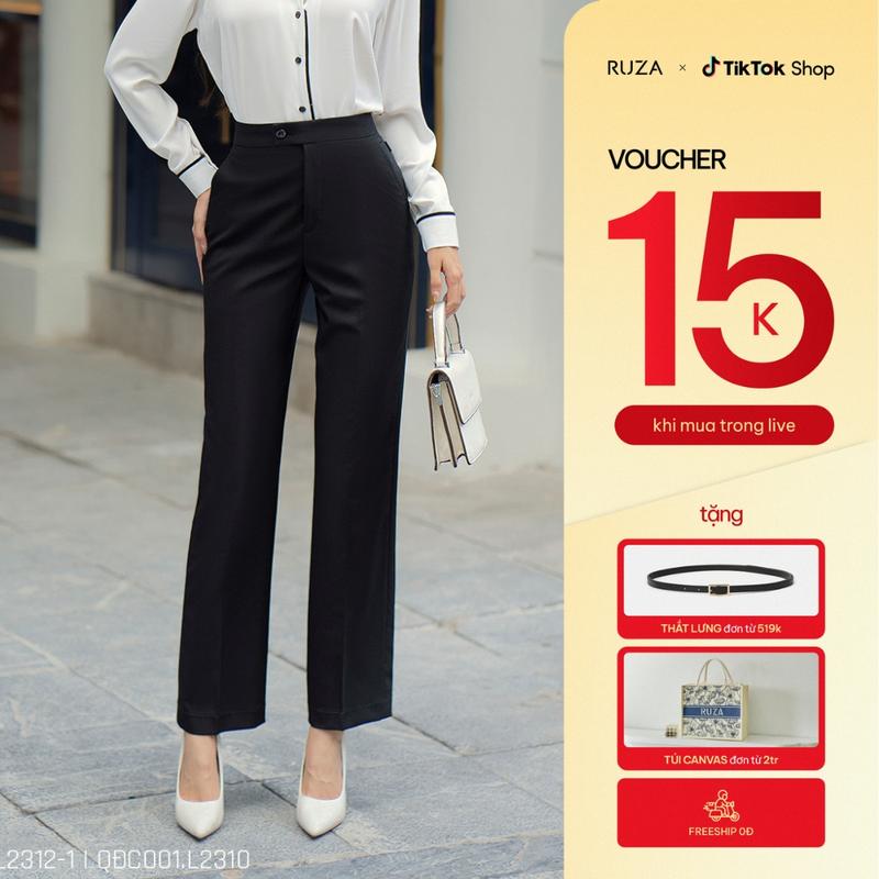RUZA - Quần tây nữ ống đứng chất lụa lạnh thời trang QĐC001, QĐC002