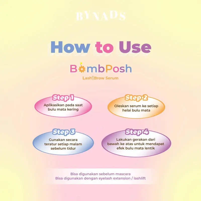 [2PCS] PRE-ORDER Bynads 2in1 Bombposh Lash and Brow Serum Bynads Eyelash Brow Serum Penumbuh Bulu Mata dan Alis By Bombposh Bynads 5