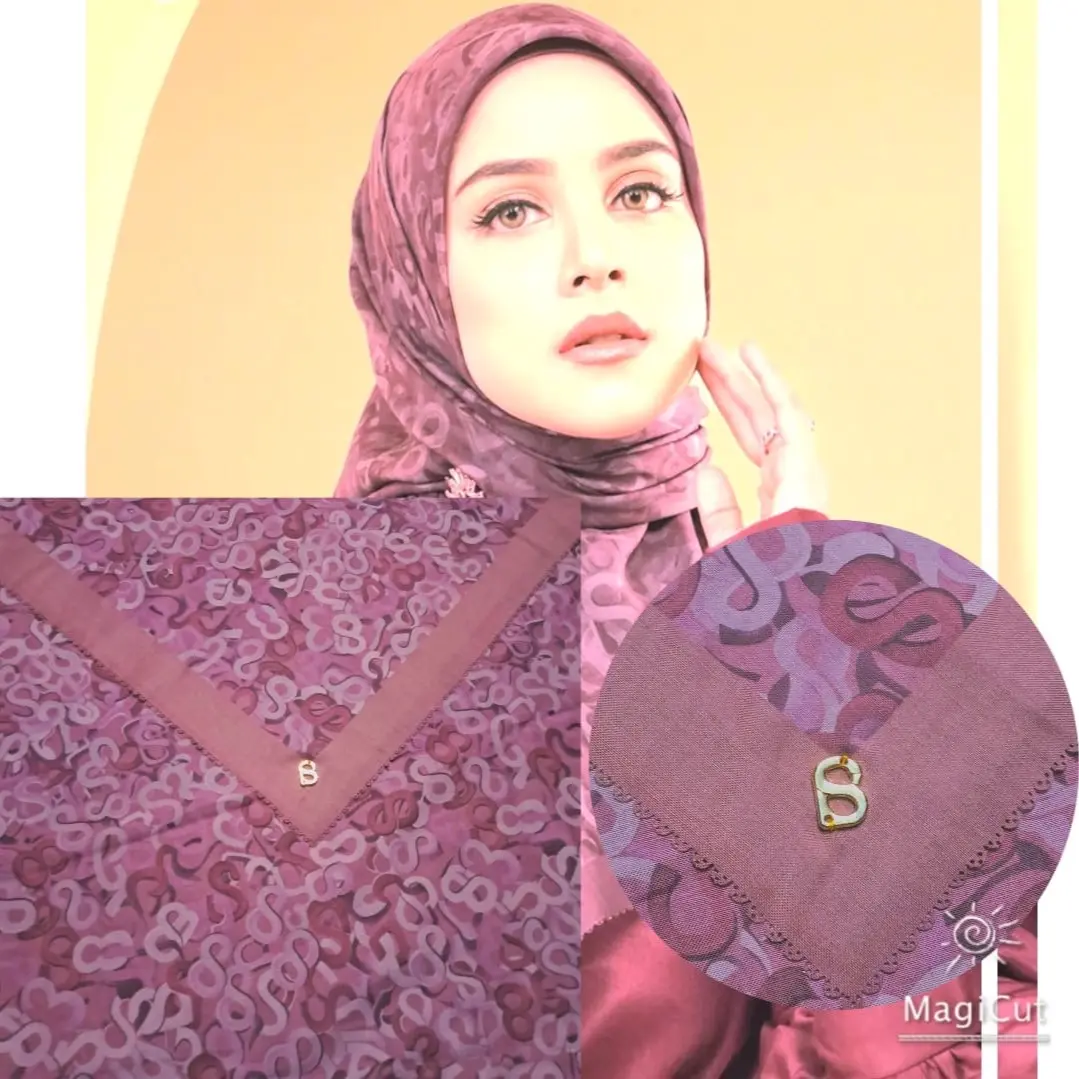 Samla voile square semi ori button scarves varian lc titik 3 kemasan kotak Kasual Semua musim Square Hijabs