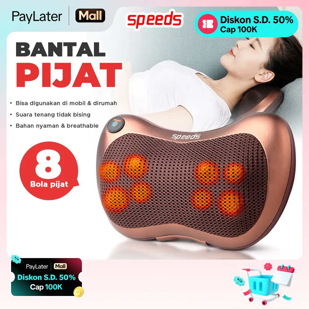 SPEEDS Massage Pillow Bantal Pijat Punggung Leher Terapi Leher Pengencang 202-1