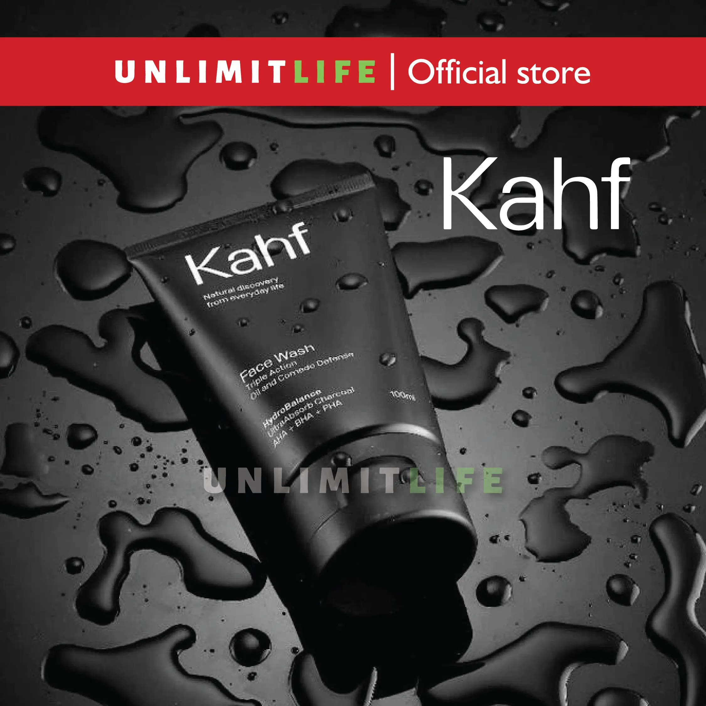 Kahf Face Wash Triple Action Oil and Comedo Defense 100 ml - Sabun Wajah Pria Kulit Berminyak Muka Cowok