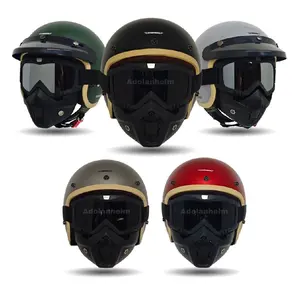 Helm Retro Thinos New Reborn GoogleMask FullFace Helm Cowok Keren motorcycle Motorcycle
