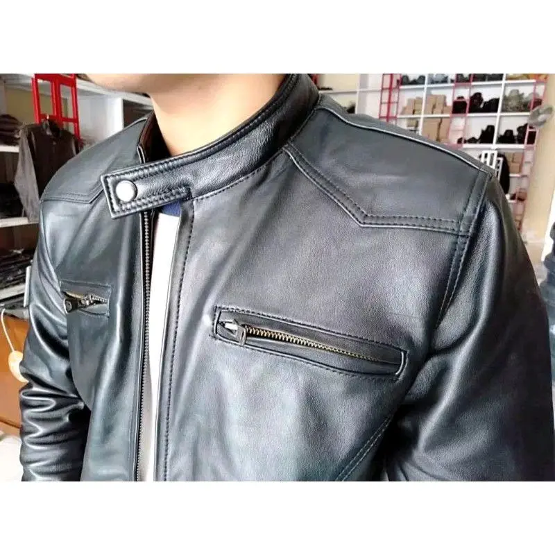 Jaket Pria Asli Kulit Domba Garut Super Elegant Keren Casual Coklat Hitam 4