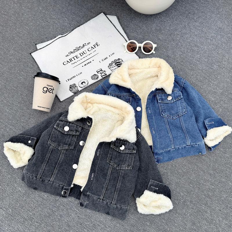 Áo Khoác Jean Lót Lông Cho Bé Trai Từ 9-28kg Chất Liệu Jean Cổ Gập Màu Xanh Phong Cách Khỏe Mạnh Xuất Xứ Việt Nam shop linhkids88