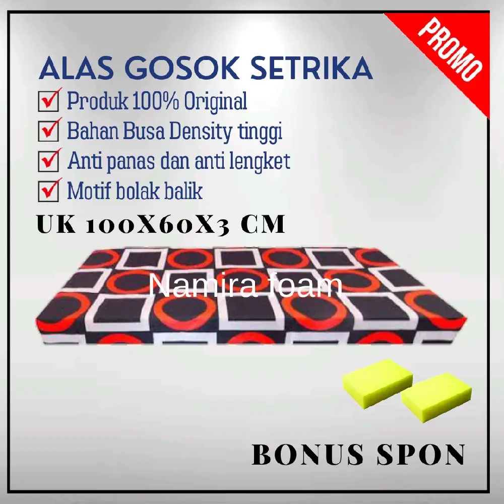 Alas Setrika Busa Jumbo Tebal 3 cm uk 100x60x3 cm Alas Gosok Setrika Jumbo Portabel Rumah Tangga