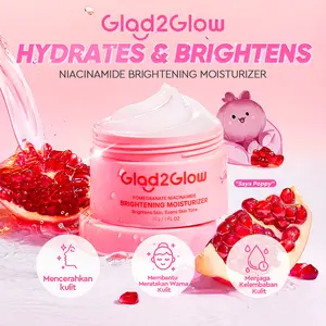 Glad2Glow Moisturizer Pomegranate Niacinamide tone cream wajah - Pelembab Mencerahkan Instan&Meratakan Warna Kulit pelembab mencerahkan | day cream mencerahkan wajah moisturizer panthenol pelembab wajah kering dan kusam moist skincare